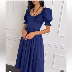 Hill House Navy Blue Puff Sleeve Dress